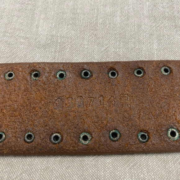 Calvin Klein Studded Genuine Leather Belt Square Buckle Bohemian Size S Brown - Picture 7 of 8